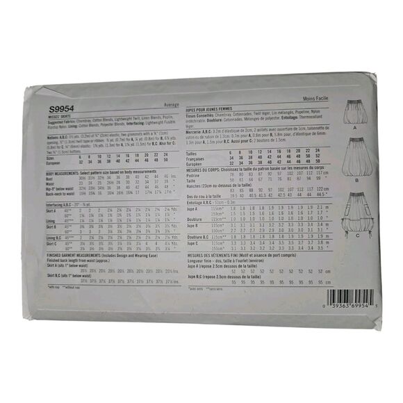 Simplicity Sewing Skirt Pattern S9954 - Size: U5 (16-24) - Picture 2 of 3